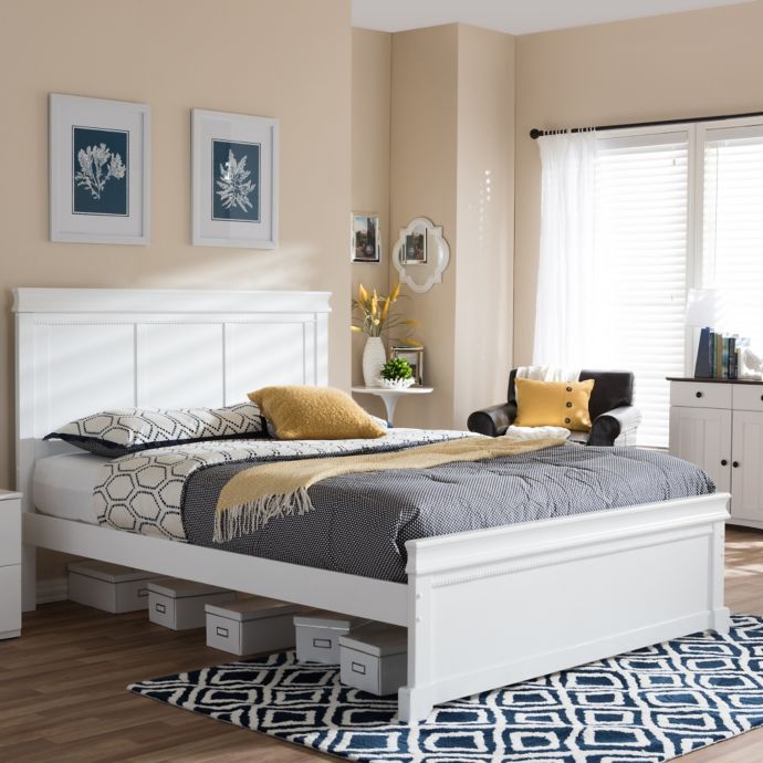 Amber Platform Bed In White