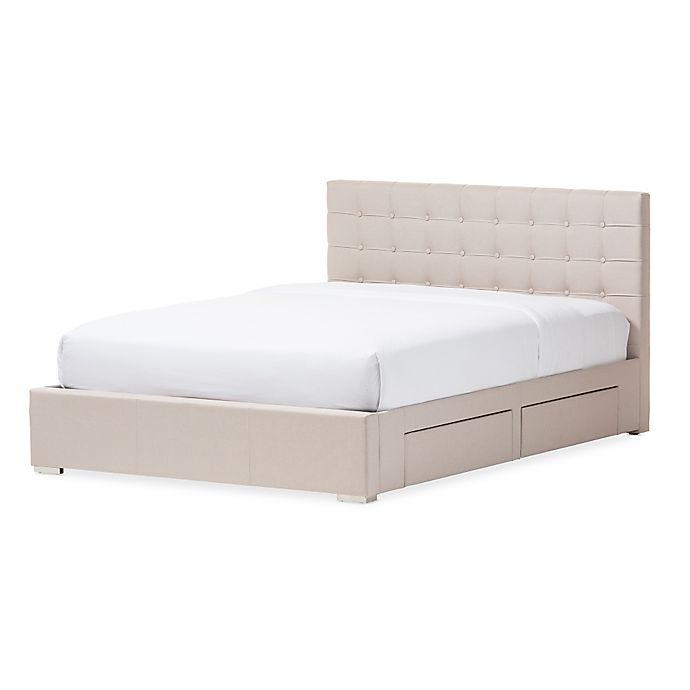 Whole Interiors Inc Rene Queen Fabric, Fabric Queen Bed Frame With Storage