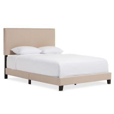 Baxton Ramon Linen Platform Queen Bed. View a larger version of this product image.