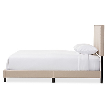 Baxton Ramon Linen Platform Queen Bed. View a larger version of this product image.