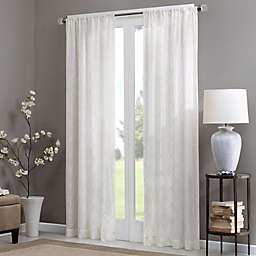 Madison Park Irina 84-Inch Rod Pocket Sheer Window Curtain Panel in White (Single)