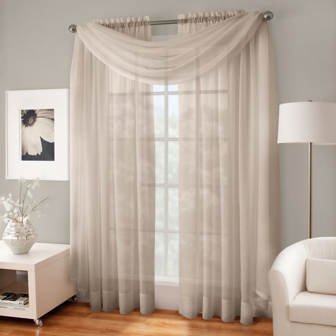 Crushed Voile Sheer Scarf Valance | Bed Bath & Beyond