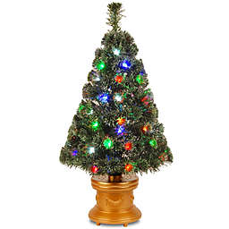 National Tree 3-Foot Fiber Optic Fireworks Evergreen Christmas Tree