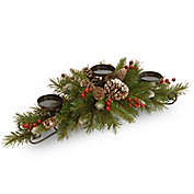 National Tree Frosted Berry 30-Inch Centerpiece and Triple Candle Holder