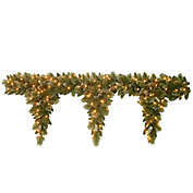 National Tree Company 6-Foot Pre-Lit Glittery Bristle Pine Teardrop Garland with Clear Lights