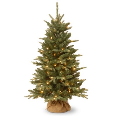 National Tree 4-Foot Everyday Burlap Pre-Lit Christmas Tree with Clear Lights