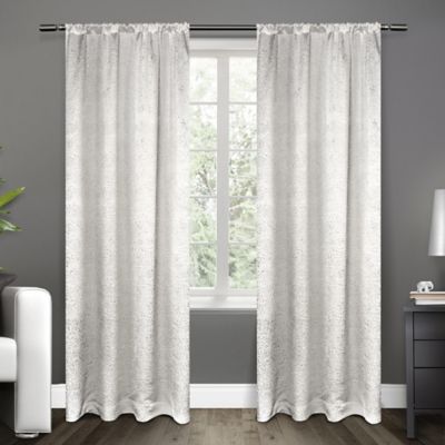 Exclusive Home Embossed Satin Rod Pocket Window Curtain Panel Pair