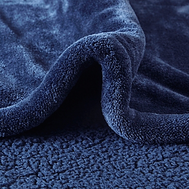 Beautyrest&reg; Microlight Berber Heated Throw Blanket in Indigo. View a larger version of this product image.