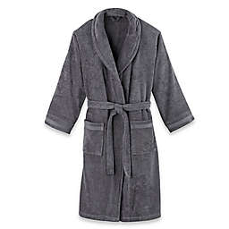 Frette at Home Unisex Size S/M Milano Terry Bathrobe in Anthracite