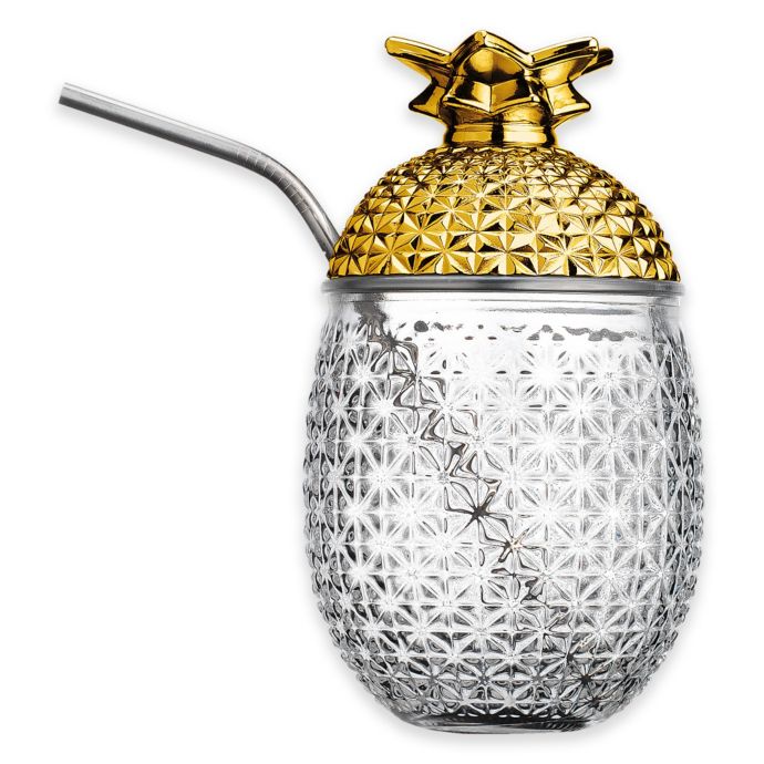 Home Essentials & Beyond Glass Pineapple Tumblers (Set of 2) | Bed Bath