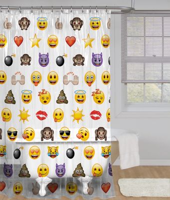 Emoji 72-Inch PEVA Shower Curtain