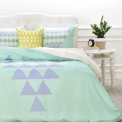 Deny Designs Allyson Johnson Purple Triangles Duvet Cover Bed