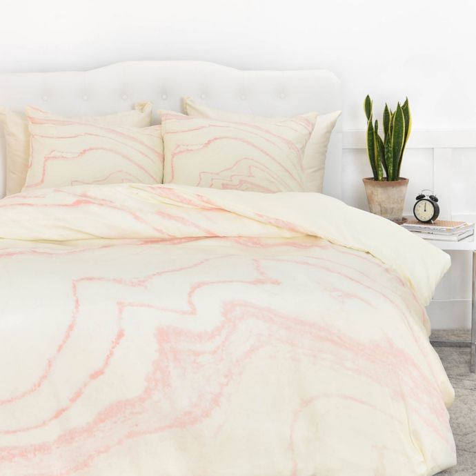 Deny Designs Rebecca Allen Blush Marble Duvet Cover Bed Bath