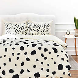 Deny Designs Rebecca Allen Miss Monroes Dalmatian Duvet Cover in Black/White