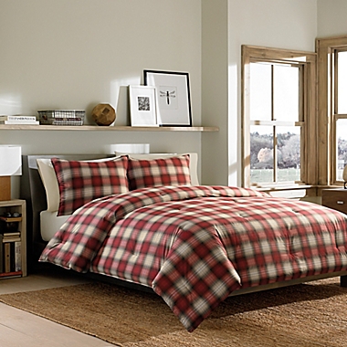 Eddie Bauer&reg; Navigation Plaid King Comforter Set in Red. View a larger version of this product image.