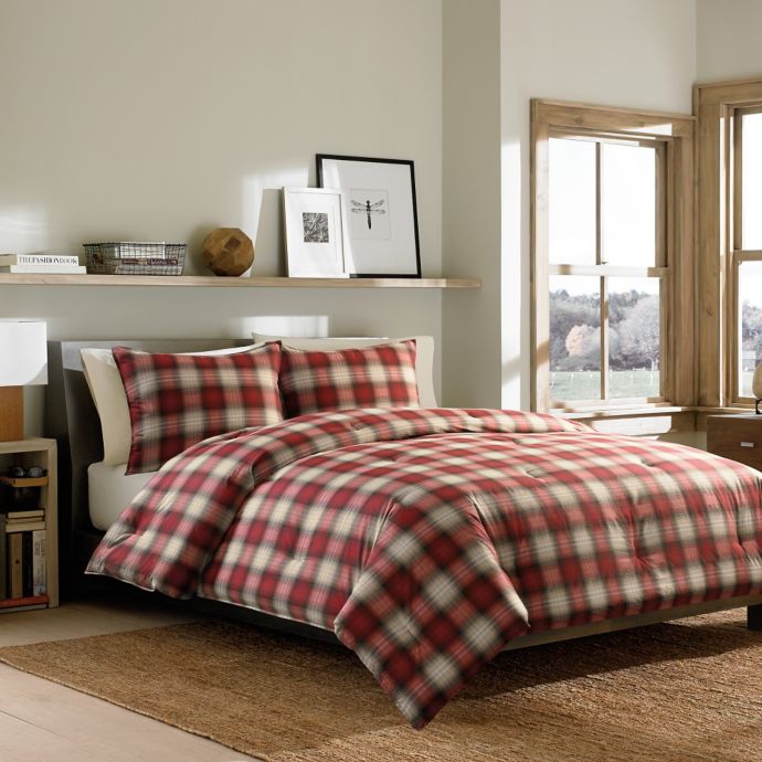 Eddie Bauer Navigation Plaid Comforter Set In Red Bed Bath Beyond