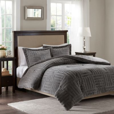 grey down comforter pattern