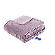 Beautyrest Heated Plush Oversized Solid Throw in Lavender