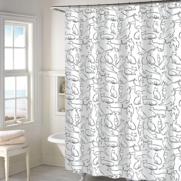 Cats Shower Curtain In White Bed Bath Beyond