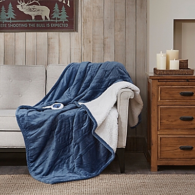 Woolrich&reg; Plush Berber Heated Throw Blanket in Sapphire Blue. View a larger version of this product image.