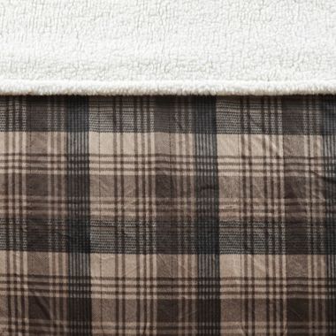 Woolrich Tasha Mink/Berber Heated Throw Blanket in Brown. View a larger version of this product image.