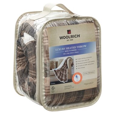 Woolrich Tasha Mink/Berber Heated Throw Blanket in Brown. View a larger version of this product image.