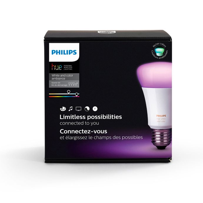 Philips Hue White and Color Ambiance A19 Starter Kit | Bed ...