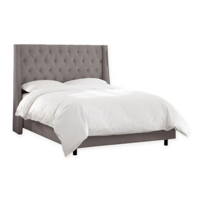 Images skyline furniture tufted bed, king, linen grey brand: skyline furniture tufted wingback beds