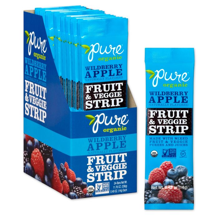 Pure Organic® Wild Berry Apple Fruit and Veggie Strips (Pack of 24 ...