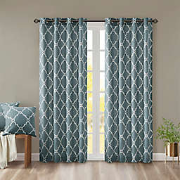 Madison Park Saratoga 63-Inch Grommet Top Window Curtain Panel in Blue (Single)