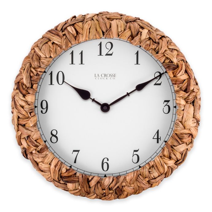 LaCrosse Technology Palm Leaf Wrapped Wall Clock Bed Bath and Beyond