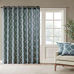 Madison Park Saratoga 84-Inch Grommet Top Patio Door Window Curtain Panel in Blue (Single)