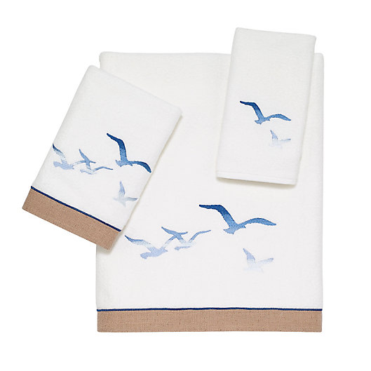 Alternate image 1 for Avanti Seagulls Bath Towel in White