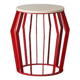 Emissary Billie 21-Inch x 22-Inch Metal Stool/Table in Red