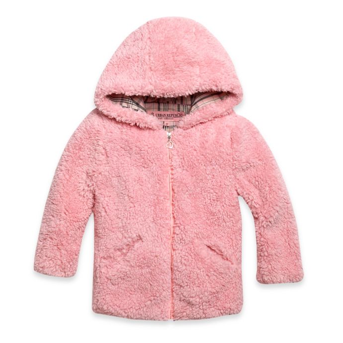 Urban Republic Woobie Zip-Up Fuzzy Hooded Sleeveless Jacket in Pink ...