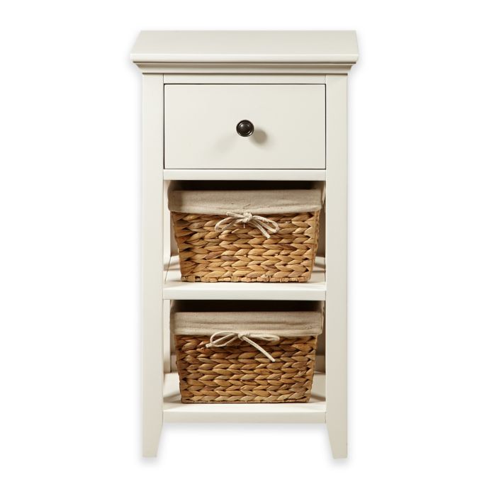 Pulaski Basket Bathroom Storage Cabinet In Linen White Bed Bath Beyond