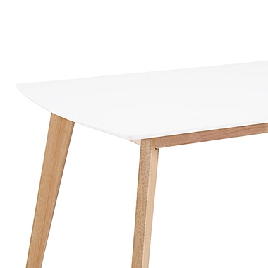 Forest Gate Lisa Mid-Century Modern Dining Table in White/Natural. View a larger version of this product image.