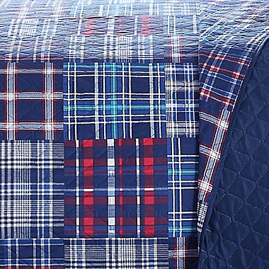 Plaid Patch 3-Piece Twin Quilt Set in Blue/Red. View a larger version of this product image.