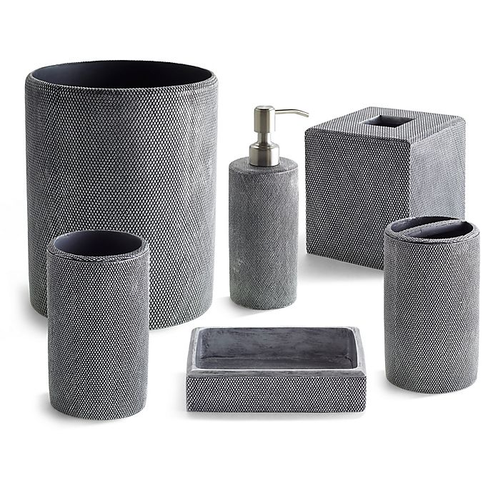 Alternate image 1 for Kassatex Mesh Bath Accessory Collection in Grey