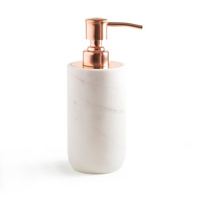 NEW NICOLE MILLER RESIN BEIGE+GOLD,CLEAR CRYSTAL,GOLD PUMP SOAP DISPENSER 