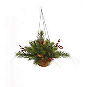 Vickerman Mixed Berry and Pine Cone Hanging Basket