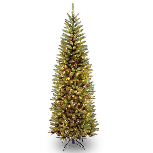 Alternate image 1 for National Tree Company Kingswood Fir Pre-Lit Hinged Pencil Christmas Tree with Clear Lights