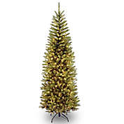 National Tree Company Kingswood Fir Pre-Lit Hinged Pencil Christmas Tree with Clear Lights