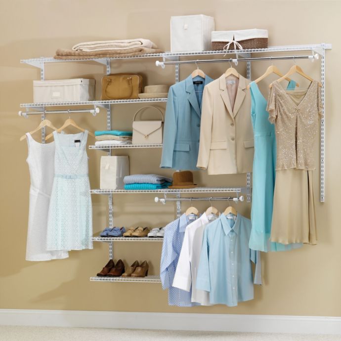 Rubbermaid® 4-Foot to 8-Foot Deluxe Closet Organizer Kit ...