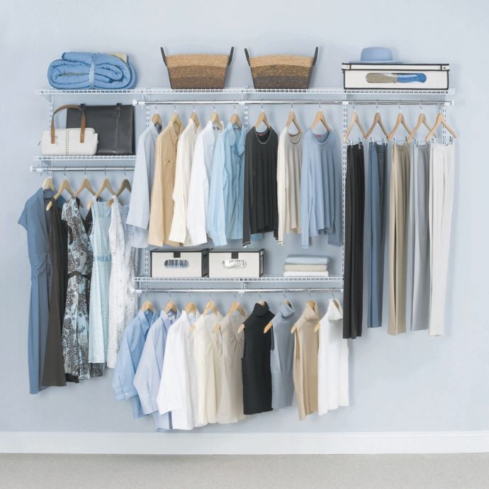 Rubbermaid® 4-Foot to 8-Foot Closet Organizer Kit in White ...