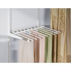 Rubbermaid 7 Rod Sliding Pants Rack For Closet Organizer In White