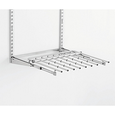 Rubbermaid&reg; 7-Rod Sliding Pants Rack for Closet Organizer in White. View a larger version of this product image.