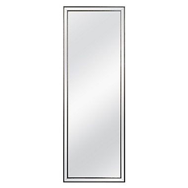 Beaded 56.25-Inch x 19.75-Inch Over the Door Mirror in Antique Pewter. View a larger version of this product image.
