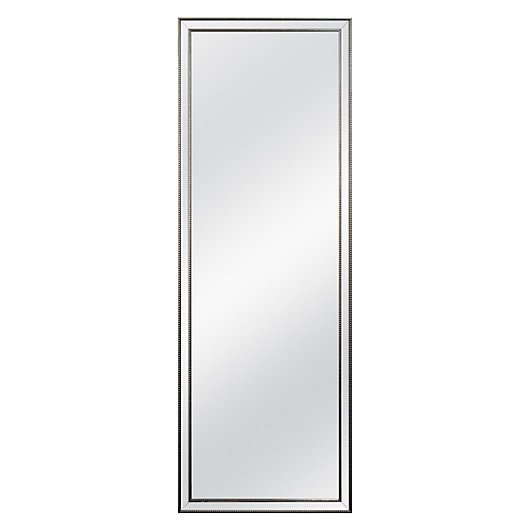 Alternate image 1 for Beaded 56.25-Inch x 19.75-Inch Over the Door Mirror in Antique Pewter