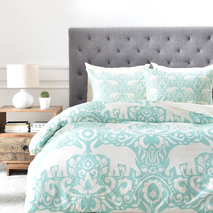 Deny Designs Elephant Duvet Cover In Green Bed Bath Beyond